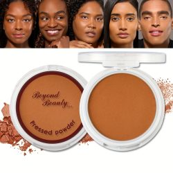 Weizenbronzierendes Pulver für dunkle Haut, mattes Finish, schweißfester und ölbeständiger, dunkler Foundation-Concealer, Puderquaste und Spiegel