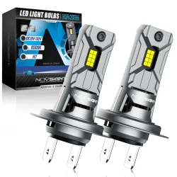 NOVSIGHT Scheinwerfer H7 Mini LED 60W 12000LM Autoscheinwerferlampen mit Lüfter 6500K Weiße Autolampen Plug-and-Play-LED-Leuchten für Auto