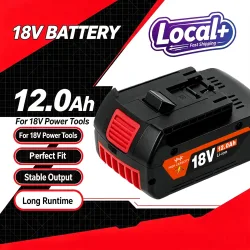 EU-Lokallager 12000mAh 18V Lithium-Ionen-Akku Kompatibel mit Bosch 18V BAT609 BAT618 BAT622 Passend für GWS18-V-LI GBH18-V-LI GSA18-V-LI, Wiederaufladbarer Ersatzakku für Bohrhammer, Säbelsäge und