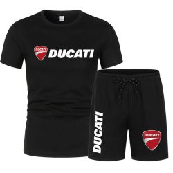 DUCATI Sommer-Bekleidungssets für Herren, kurzärmliges T-Shirt, Sportshorts, Motocycle-Thema, Jogging, Strandbekleidung, normales Outdoor-Jogging
