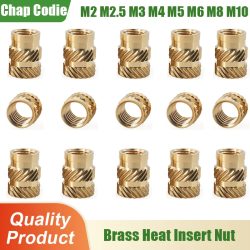 M2 M2,5 M3 M4 M5 M6 M8 M10 Messing Wärme Einsatz Mutter Doppel Twill Rändel Form Injektion Einbettung Gewinde Hot Melt Muttern 3d Drucker