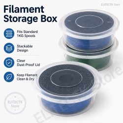 Transparente Runde Filament-Aufbewahrungsbox für 1KG 3D-Drucker-Spulen, Stapelbare Feuchtigkeits- und Staubgeschützte Filament-Organizer