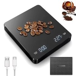 1Set Elektronische Kaffeewaage mit Silikon Pad Digitale Kaffeewaage mit Timer Led-anzeige USB Lade Hause Café Verwenden Gutes Geschenk