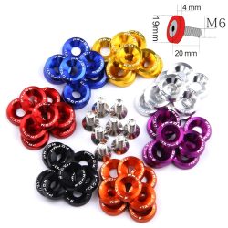 1Set Billet Aluminium Kotflügel Stoßstange Unterlegscheibe Bolzen Motorraum Schraube Dress Up Kit JDM M6x20mm Schrauben