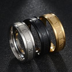 Seakissky Klassische Mode Edelstahl Römischen Digitale Männer Frauen Ring Cool Punk Hohe Qualität Wasserdicht Schmuck für Party Geschenke