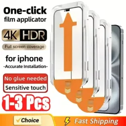 1-3 Stück 8K High-End-Hartglas für iPhone 15 14 13 12 11 Pro Max XS MAX 15 16 Displayschutzfolie mit Ausrichtung Montageabdeckung