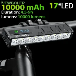 10000 mAh Fahrrad Licht 17 LED Vorne Doppel Halterung Power Bank MTB Berg Fahrrad Lampe Fahrrad Scheinwerfer Radfahren Zubehör