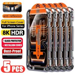 5 Stück Einfach zu Installierende HD-Displayschutzfolie für iPhone 17 16 13 Pro Max 11 15 14 16e 12 Mini XR X Xs 7 8 Plus Air Gehärtetes Glas