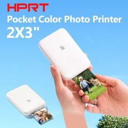 Tragbarer HPRT-Fotodrucker im Taschenformat, 5,1 x 7,6 cm, kabelloser Zink-Technologie-Druck, 2 x 3 selbstklebende Fotobereiter mit Papiere
