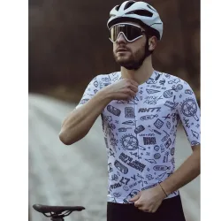 Neues Fahrrad Rad trikot für Männer und Frauen Sommer Paar Mountainbike Sportswear schnell trocknende kurz ärmel ige Top Rh77 Replik