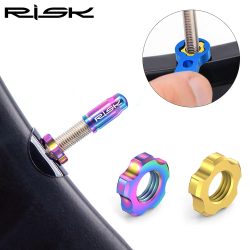 RISIKO Titan Fahrrad Reifen Ventilkappe mit Mutter/Schraubenschlüssel/Schutz Aufkleber Set Rennrad Presta Ventil Staubdichte Abdeckung Zubehör