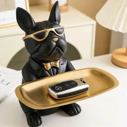 Kreative Bulldoggen-Statue als Deko-Ornament für Wohnzimmer und Schlafzimmer, Vielseitige Aufbewahrung, Heimdekoration, Jubiläumsgeschenk