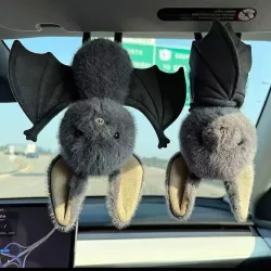 NONE, Niedliches graues Fledermaus-Plüschtier, weiche Stofftierpuppe, Kawaii-Fledermaus-Kissen, Halloween-Geschenk, Dekoration für Kinder, Mädchen, Jungen