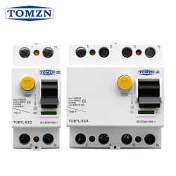 TOMZN Elektromagnetischer RCCB Fehlerstromschutzschalter Typ A/AC/B/F 2P 4P 40A 63A 30mA 100mA 300mA Anti-Stromschlag-Schutz