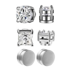 1/3 Paar Kristall starke magnetische Ohr stecker Clip Ohrringe für Männer und Frauen Punk runde Zirkon Magnet Ohrringe nicht Piercing Schmuck