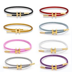 Luxuriöses Mehrfarbiges Charm-Armband Verstellbar Modisch Nicht Verblassend Edelstahl-Draht Wasserdichtes Seil-Armband für Männer Frauen Schmuck