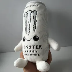 2026 Simulations-Plüschtier in Form einer weißen Energy-Drink-Dose, zuckerfrei, weiche Stoffpuppe, Tischdekoration, Weihnachtsgeschenk