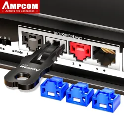 AMPCOM RJ45-Einsatzschloss mit Schlüssel, staubdichter Netzwerkstecker mit physischer Anti-Datenlecksicherung für Switch, Router, Rechenzentrum