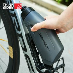 ThinkRider Fahrrad 650ml Aerodynamische Wasserflasche mit Halterung Set Fahrrad-Trinkflasche MTB Rennrad Rahmen Unterrohr Trinkflasche