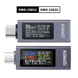 KWS-2302C Typ-C Strom Spannung Leistungsmesser Bidirektionaler Stromtester Handy-Ladetester DC 4 ~ 30 V 0 ~ 12 A Voltmeter