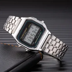 Edelstahl LED Digitaluhren für Herren Gold Silber Luxus Elektronische Uhr Mode Business Herrenuhr Relogios Masculino