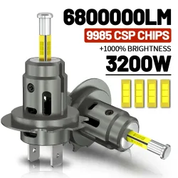 3200W 360 H7 LED Auto-Scheinwerferbirne Canbus 6800000LM LED-Licht für Auto Turbo LED Mini-Scheinwerfer Größe Kabellos mit Lüfter 6000K 12V