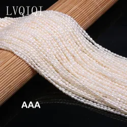 Natürliche Süßwasser Perle Perlen Hohe Qualität Reis Form Punch Lose Perlen Für DIY Halskette Armband Schmuck Machen 2-2,5mm