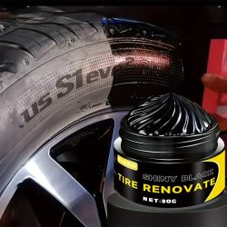 KJM Black Shiny Reifenwachs ? langlebiger, langlebiger Schutz und Reparatur für alle Arten von Reifen ? verhindert Risse und Aufhellung