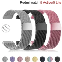 Metallarmband für Redmi Watch 5 Active/5 Lite Zubehör Milanaise-Schlaufe Armband Correa Xiaomi Redmi Watch5 Lite 22mm Uhrenarmbänder