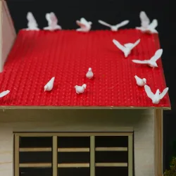 Miniatur weiße Tauben Modell Vogel Puppenhaus Dekoration DIY Materialien für Garten Layout Landschaft/Diorama Architektur Szene