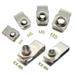 10 teile/los 304 Edelstahl U Typ Clips mit Gewinde M4 M5 M6 M8 Reed Mutter Blatt Frühling Muttern Q312 für auto Motorrad