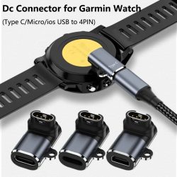 Typ C/Micro/IOS USB auf 4-Pin-Ladegerät-Adapter-Anschluss für Garmin Fenix 7/6/5/7X/6X/5X/ Venu 2 plus Uhren-Ladekonverter