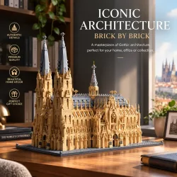 6028Pcs Kölner Dom Klemmbausteine Bausatz, Gotische Kathedrale Modulares Architekturmodell, Berühmtes deutsches Wahrzeichen, Sammlerstück Baustein Spielzeug, Geschenk für Architekturliebhaber