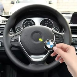 1 Stück 45mm Auto-Lenkrad Dekorations-Abzeichen Aufkleber Logo für BMW E30 E34 E36 E39 E46 E52 E53 E60 E61 E62 E70 E71 E83 Auto