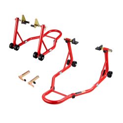 SucceBuy Motorradständer Lift 850lbs Vorne Hinten Combo Stand Lift Vorderrad Dual-Gabel Ständer Hinten U + L Gabel Schwinge Spulenständer