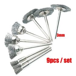 9 teile/satz stahldraht bürste für dremel rotations werkzeug farbe rost entfernung poliers chleif scheibe metall polier reinigungs bürste