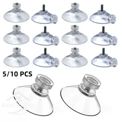 5/10 Stück Saugnäpfe mit Schraube, 25/32/41/53 mm, Kunststoff-Sauger-Pad-Halter, PVC-Sauger mit Schraubenmutter für Badezimmer, Fenster, Auto, Schatten
