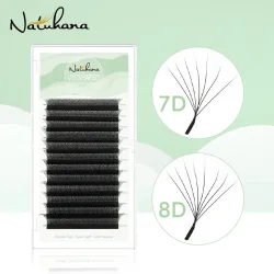 NATUHANA 7D W-förmige Wimpernverlängerung, vorgefertigte Volumenfächer, natürliche, weiche, leichte Wimpern, Kleeblatt-Autofan-Wimpern
