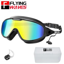 Schwimmbrille für Erwachsene mit großem Rahmen, beschlagfrei, Weitsicht, beschichtete Linse, UV-Schutz, Pool-Schwimmbrille für Erwachsene, Jugendliche, Männer und Frauen