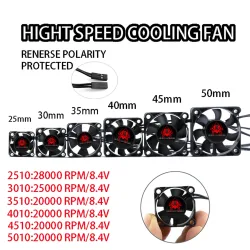 25/30/40/50mm RC Lüfter 5-12V DC 16380RPM Kühlkörper Hohe Wind Schnelle Kühlung Futaba Stecker 30/60/120/150A ESC 36/42mm Motor Auto Teil