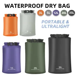 Wasserdichter Packsack 3L/5L/12L/20L/35L Ultraleichte Driften Schwimmen Aufbewahrungstasche Outdoor Camping Bootfahren Wandern Rafting Tasche