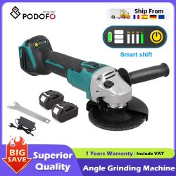 Podofo Handheld Akku-bürstenloser elektrischer Winkelschleifer Polier- und Schleifmaschine Schneidwerkzeug für Makita 18 V Akku