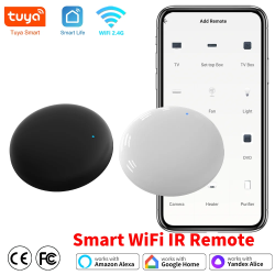 Tuya wifi smart ir fernbedienung smart life app ersetzen tv dvd aud ac fernbedienung funktioniert mit alexa google home