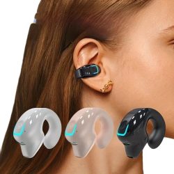 Kabelloser Bluetooth-Kopfhörer mit Ohrclip, Knochenleitungs-Headset, Hochwertige TWS-Ohrhörer, Sport-Kopfhörer mit Geräuschunterdrückung und Mikrofon