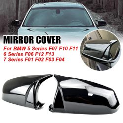 Seitenflügel-Rückspiegel-Abdeckkappe für BMW 5 6 7 Serie E60 E61 E63 E64 F01 F02-F04 F06 F07 F10 F11 F12 F13 Kohlefaser Schwarz
