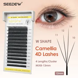 SEEDEW 4D W-Shape Camellia Vorgefertigte Volumen-Wimpernverlängerungen MIX 8-13mm W Lash Weiche Volumen-Wimpern für Salon-Wimpern-Stylisten