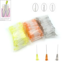 100Pcs Dental Endo Bewässerung Nadelspitze 25G/27G/30GA 30G Endo Spritze Wurzelkanal waschen Nadelspitze Zahnmedizin Materialien