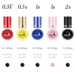 GLAMLASH Wimpernverlängerungskleber, individuelle künstliche Wimpern, schwarzes Klebeset für den professionellen Einsatz, 0,3?2 Sek., Trockenzeit