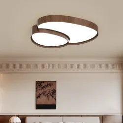 2026 Kreative Wohnzimmer-Deckenleuchte im Holzdesign, LED-Deckenlampe, Moderne Walnussholz-Beleuchtung für Schlafzimmer