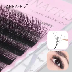 ANNAFRIS W-Form, 6D-Volumen-Wimpernverlängerung, falscher Nerz, weiche, natürliche, vorgefertigte Fächerwimpern, 6D W-förmige, einfach ausgefallene Wimpern